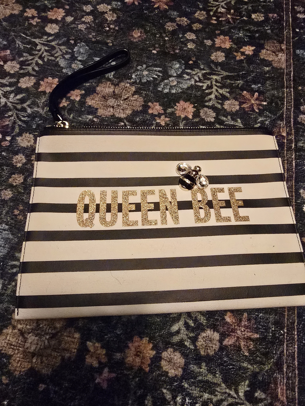Kate Spade Queen Bee Striped Wristlet Clutch